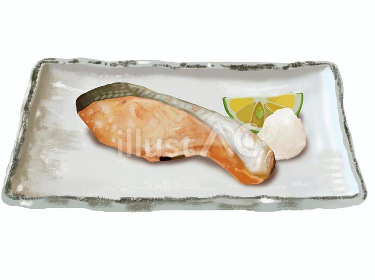 鮭の塩焼き（6） 鮭,塩焼き,焼き魚のイラスト素材