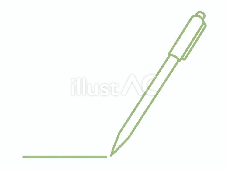 手描きの緑色のペン ペン,文房具,書くのイラスト素材