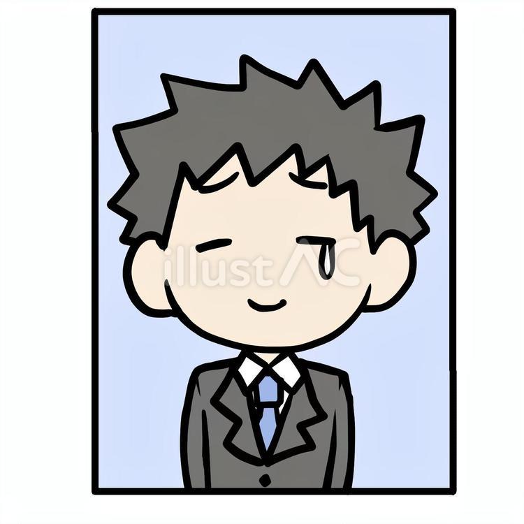 泣く男性の証明写真 男性,泣く,証明写真のイラスト素材