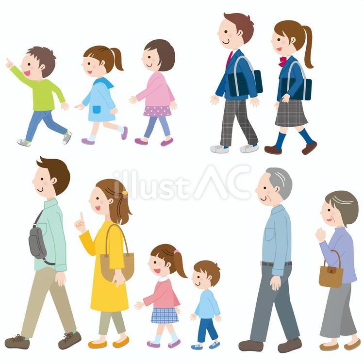 横向きの人々 人物,セット,横向きのイラスト素材