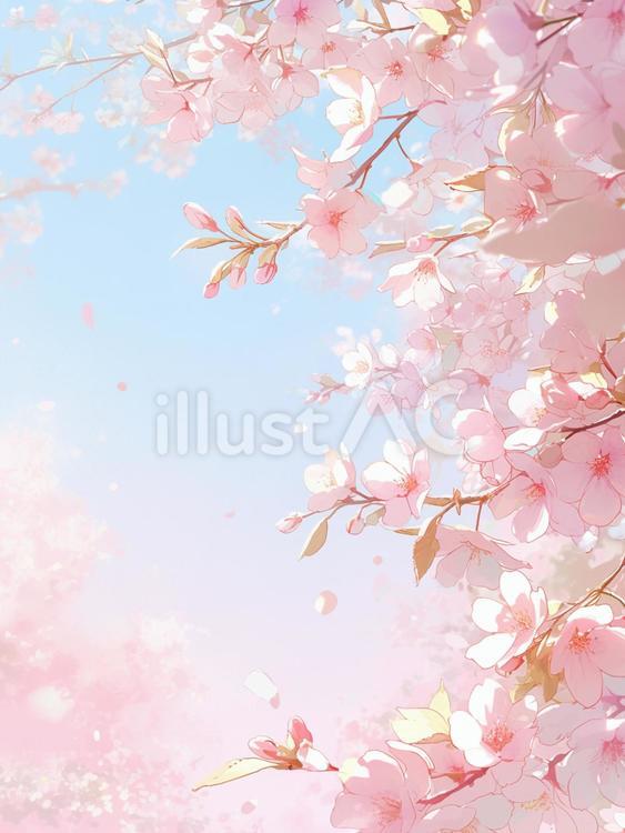 桜 桜 桜,空,自然のイラスト素材