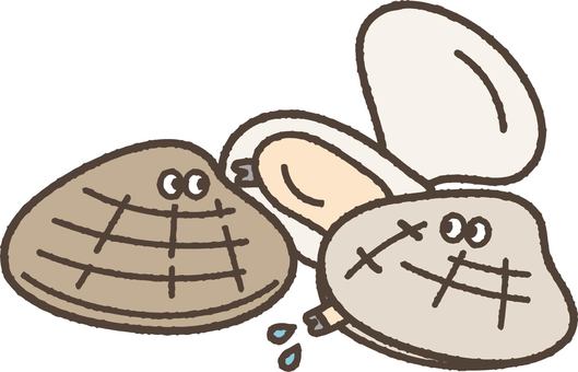 かわいいアサリのイラスト あさり,貝,食べ物,キャラクター,かわいい,潮干狩り,食材,ワンポイント,イラスト,挿絵のイラスト素材