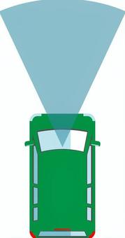 Illustration, auto, sensor, un furgone, 