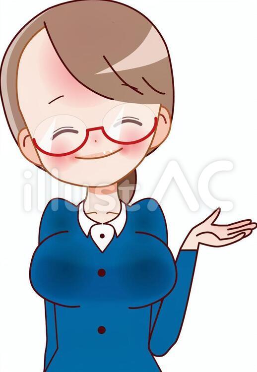 イロハちゃん　OL　ご案内 ol,女性,社会人のイラスト素材