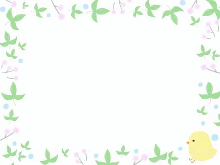 可愛いひよこフレーム ヒヨコ,鳥,植物,可愛い,フレームのイラスト素材