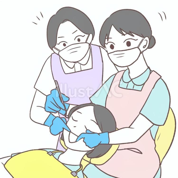 歯科衛生士の専門学生に指導する教務 医療従事者,女性,人物のイラスト素材