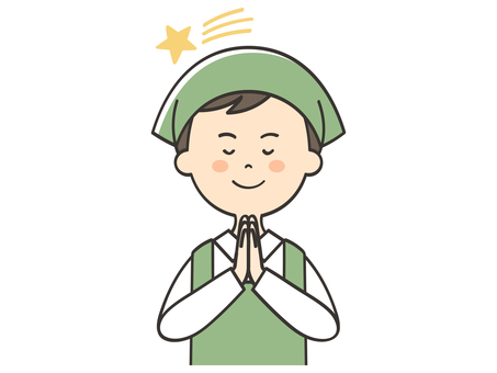 願い事をする男性店員 願い事をする男性店員 願い事,お願い,流れ星,祈る,七夕,店員,男性,パート,バイト,アルバイトのイラスト素材