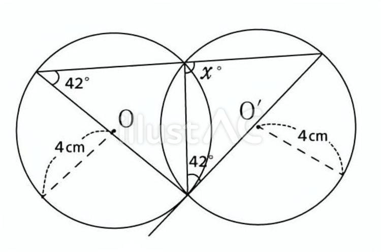 2つの円96 数学,円,平面図形のイラスト素材