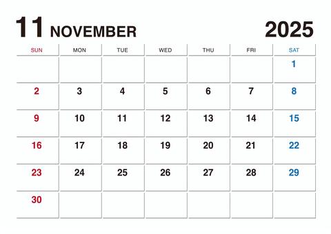 Calendar for November 2025 (no holidays), JPG and AI Calendar for November 2025 (no holidays), 2025, november, calendar, JPG and AI
