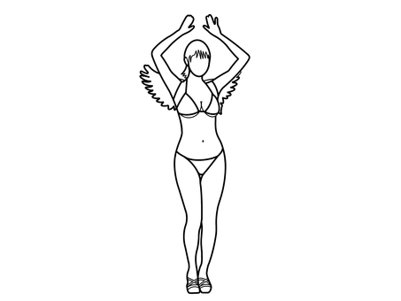 サンバ サンバ,人,人物,女性,ダンサー,美人,天使,踊り,躍動,ダンスのイラスト素材