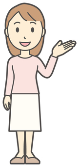  ロングヘア女性-054-全身