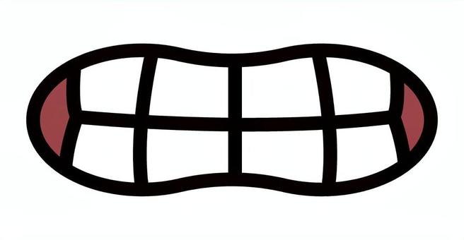 ポップなキャラクターの口　歯ぎしり 口,歯,歯ぎしり,怒る,怒り,悔しい,リアクション,表情,キャラクター,ポップのイラスト素材