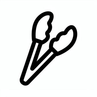 トングのイラストロゴマーク トング,道具,キッチングッズ,パン屋,バイキング,取る,ロゴ,アイコン,シルエット,絵文字のイラスト素材