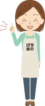 Illustration, female, apron, people, 