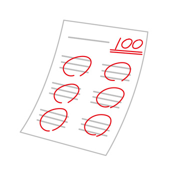 テスト テスト,100点,満点,学校,学力,試験,勉強,優秀のイラスト素材