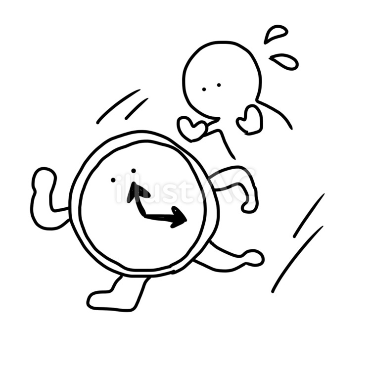 時よ止まってくれ！ 時計,時間,人のイラスト素材