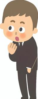 ふいに良い事があった男性 驚き,驚く,嬉しい,ラッキー,不意,男性,会社員,スーツのイラスト素材