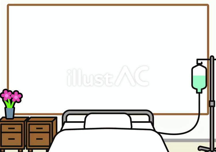 壁紙のオフホワイトの病室です。 壁紙,病室,シンプルのイラスト素材