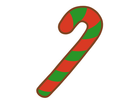 クリスマス・スティック（赤緑） クリスマス,スティック,杖,赤,緑,グリーン,レッド,手描き,一つ,一個のイラスト素材