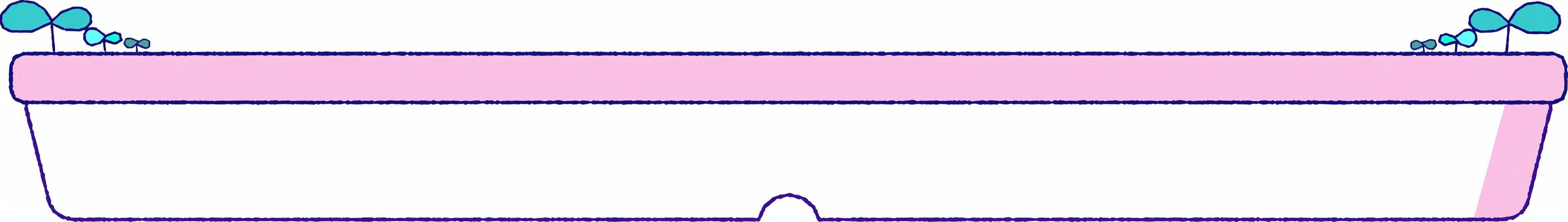 植木鉢みたいな可愛いテロップベース（桃） テロップベース,テロップ,枠,フレーム,シンプル,横長,タイトル,ポップ,おしゃれ,かわいいのイラスト素材