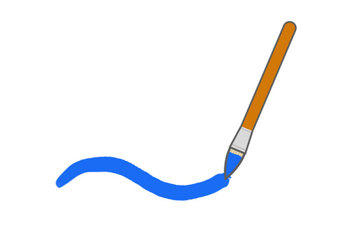 Paint brush (blue) draw, pen, brush, paints, JPG and PNG