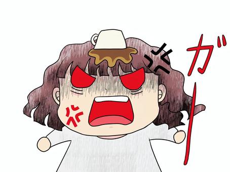 Chibi Mob office worker, coffee spills on head, JPG and PNG Chibi Mob office worker, coffee spills on head, female, people, get angry, JPG and PNG
