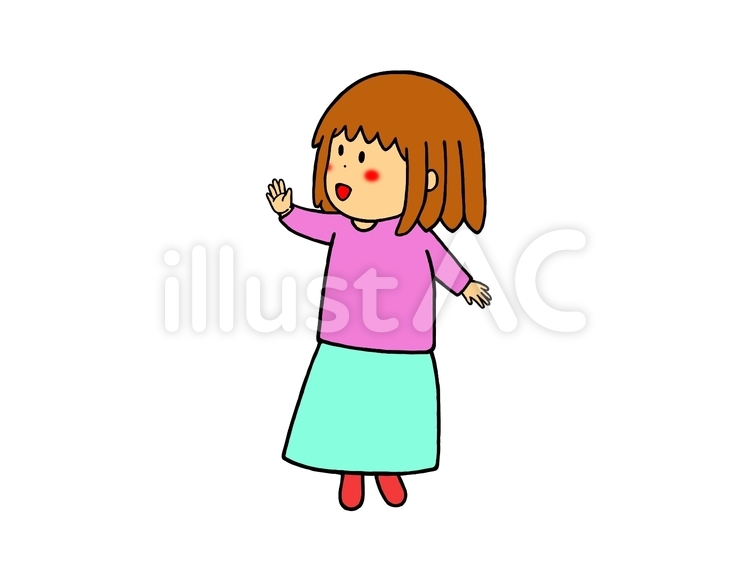 挨拶をする女の子 女の子,子ども,挨拶のイラスト素材