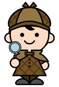 探偵 探偵,捜査,調査,調べる,事件,依頼,虫眼鏡,帽子,職業,仕事のイラスト素材