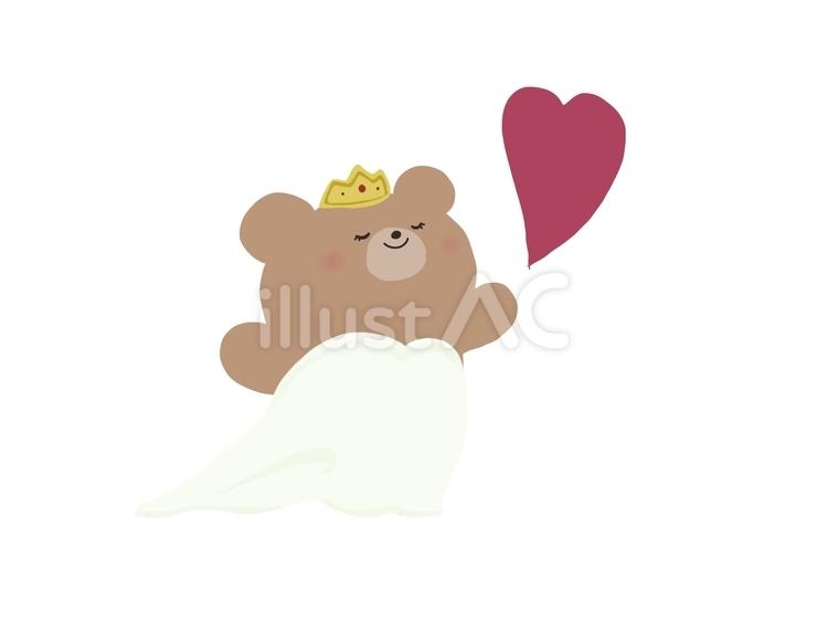 レトロなウエディングドレスのクマ素材 結婚式,クマ,動物のイラスト素材