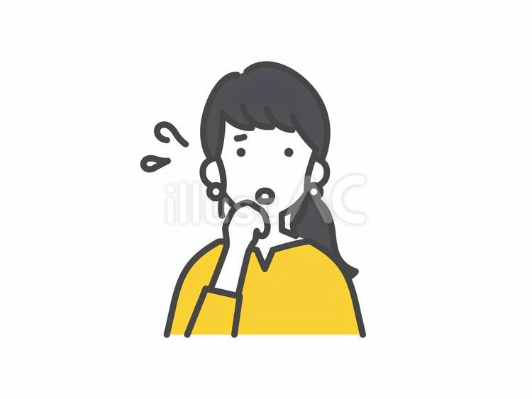 焦っている会社員の女性 不安,焦る,心配のイラスト素材