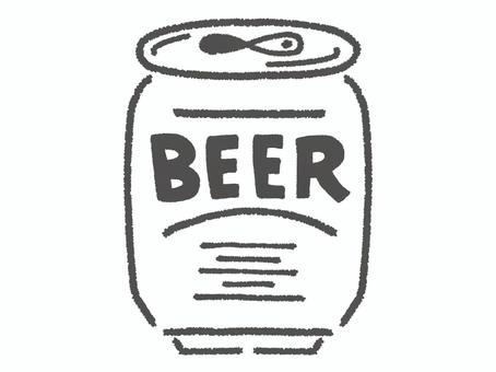 缶ビール（白黒） 缶ビール,お酒,アルコール,晩酌,飲む,飲み物,飲料,デフォルメ,線画,白黒のイラスト素材