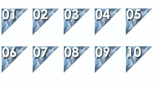 ナンバリングアイコン ナンバリングアイコン 番号,数字,ナンバリング,アイコン,マーク,三角形,青色のイラスト素材