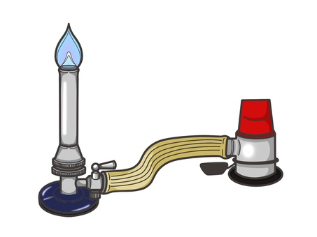 ガズバーナー 開 ガスバーナー,実験器具,理科,化学,科学,シンプルのイラスト素材