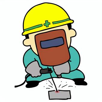 Illustration, operator, construction site, welding, 