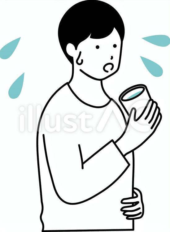 人物　男性　飲水 人物,男性,飲水のイラスト素材