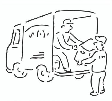 引越し作業中(線) 引越し作業中(線) 運送業,運送会社,輸送,引越し,重い,家庭,新生活,4月,転属,転勤のイラスト素材