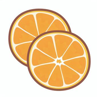 輪切りのみかん みかん,カット,輪切り,2個,果物のイラスト素材
