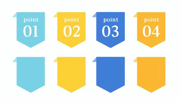 爽やかカラーのポイントタグ見出し ランキング,順位,数字,ナンバー,01,02,03,04,タグ,ネームタグのイラスト素材
