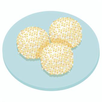 中華のごま団子 中華のごま団子 ごま団子,中華,中華風,点心,デザート,スイーツ,ごま,白ごま,揚げ物,もち粉のイラスト素材