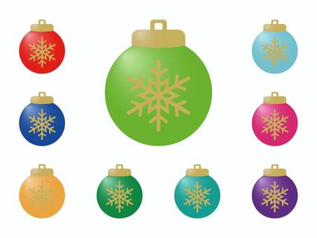 クリスマスオーナメントセット14 クリスマス,オーナメント,あしらい,パターン,かわいい,シンプル,飾り,デザイン,装飾,おしゃれのイラスト素材