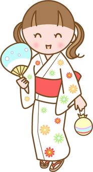 Girl in yukata, , JPG and PNG