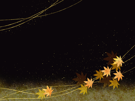 紅葉綴り-流舞の絵巻【1】 紅葉,もみじ,和風,雅,10月,11月,背景素材,風流,流線,上品のイラスト素材