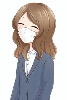 Illustration, female, mask, a smile, JPG and PNG