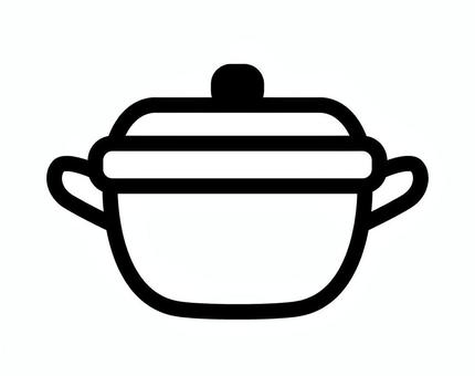 鍋のイラストロゴマーク 鍋,大鍋,調理,料理,炊事,自炊,ご飯,手料理,キッチングッズ,手作りのイラスト素材
