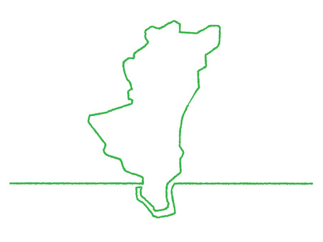 宮崎の一筆書き 宮崎,地図,一筆のイラスト素材