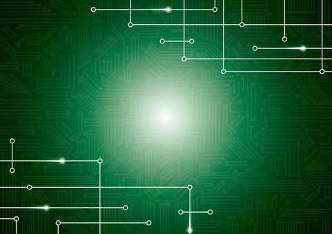 スタイリッシュな電子回路の工学イメージ デジタル,電子回路,基盤,テクノロジー,光,緑色,背景のイラスト素材