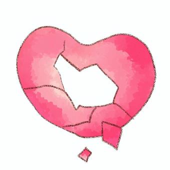 砕けたハート ハート,壊れる,かけら,鉛筆,水彩のイラスト素材