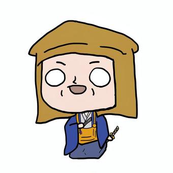 ゆるい織田有楽斎（織田長益）さん 戦国時代,戦国武将,時代,武将,おじさん,男の子,イラスト,手書き,歴史,日本史のイラスト素材
