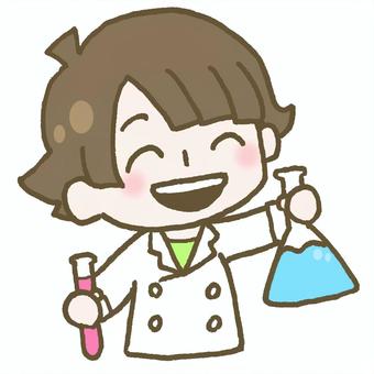 科学を楽しんでいる子ども こども,子ども,科学,楽しい,楽しむ,笑顔,化学,白衣,理科,サイエンスのイラスト素材