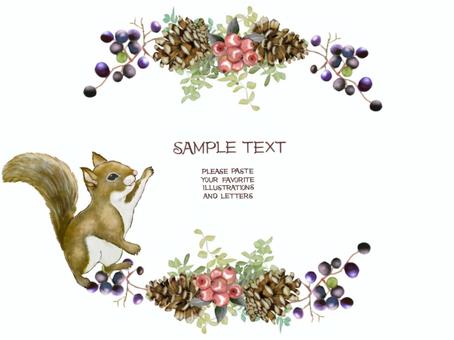 Frame of autumn plants and squirrels, JPG and PNG Frame of autumn plants and squirrels, , JPG and PNG